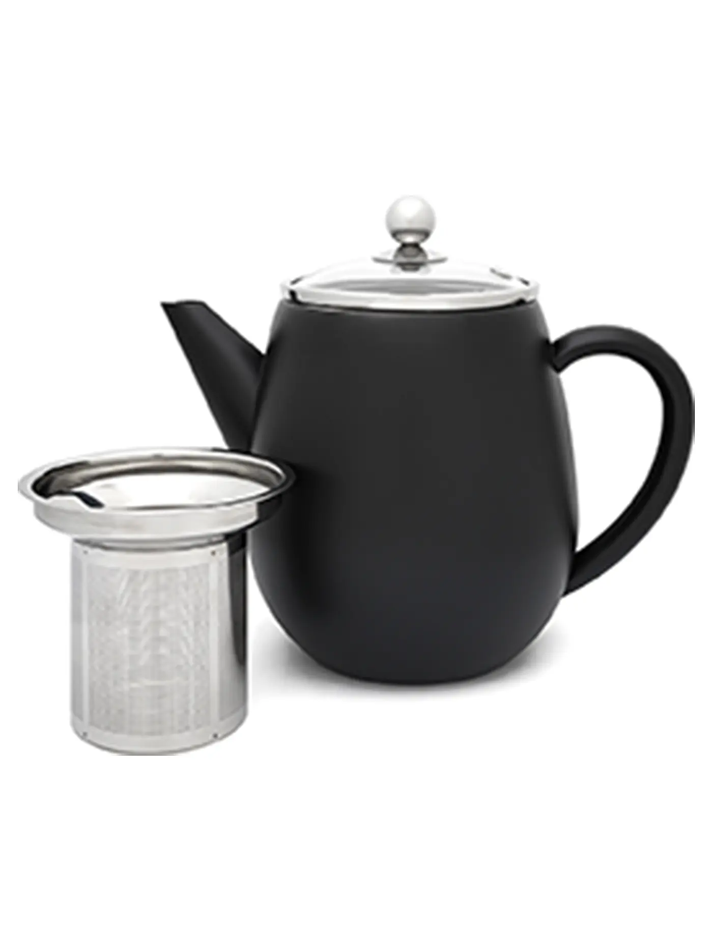 BREDEMEIJER | Teekanne Duet® Eva 1,1L doppelwandig Schwarz/Glas | schwarz
